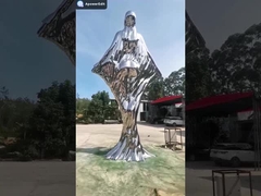 SS316L 5.7 Metre Yükseklik Dış Mekan Büyük Cilalı Paslanmaz Çelik Heykel