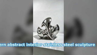 Kişiselleştirilebilir Tasarım Parlak Ayna Kaplamalı Soyut Metal Heykel
