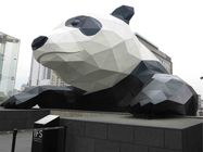 Açık Panda Büyük Bahçe Sanatı Heykeller Paslanmaz Çelik Pişirme Vernik