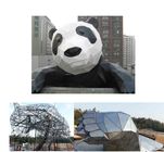 Açık Panda Büyük Bahçe Sanatı Heykeller Paslanmaz Çelik Pişirme Vernik