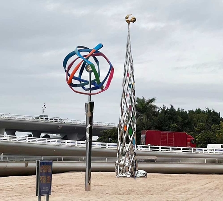 Çağdaş Paslanmaz Çelik Büyük Dış Mekan Heykeli 10.0 Metre Yükseklik