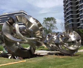 Metal Bahçe Büyük Açık Soyut Heykeller Paslanmaz Çelik Plaza Dekorasyon